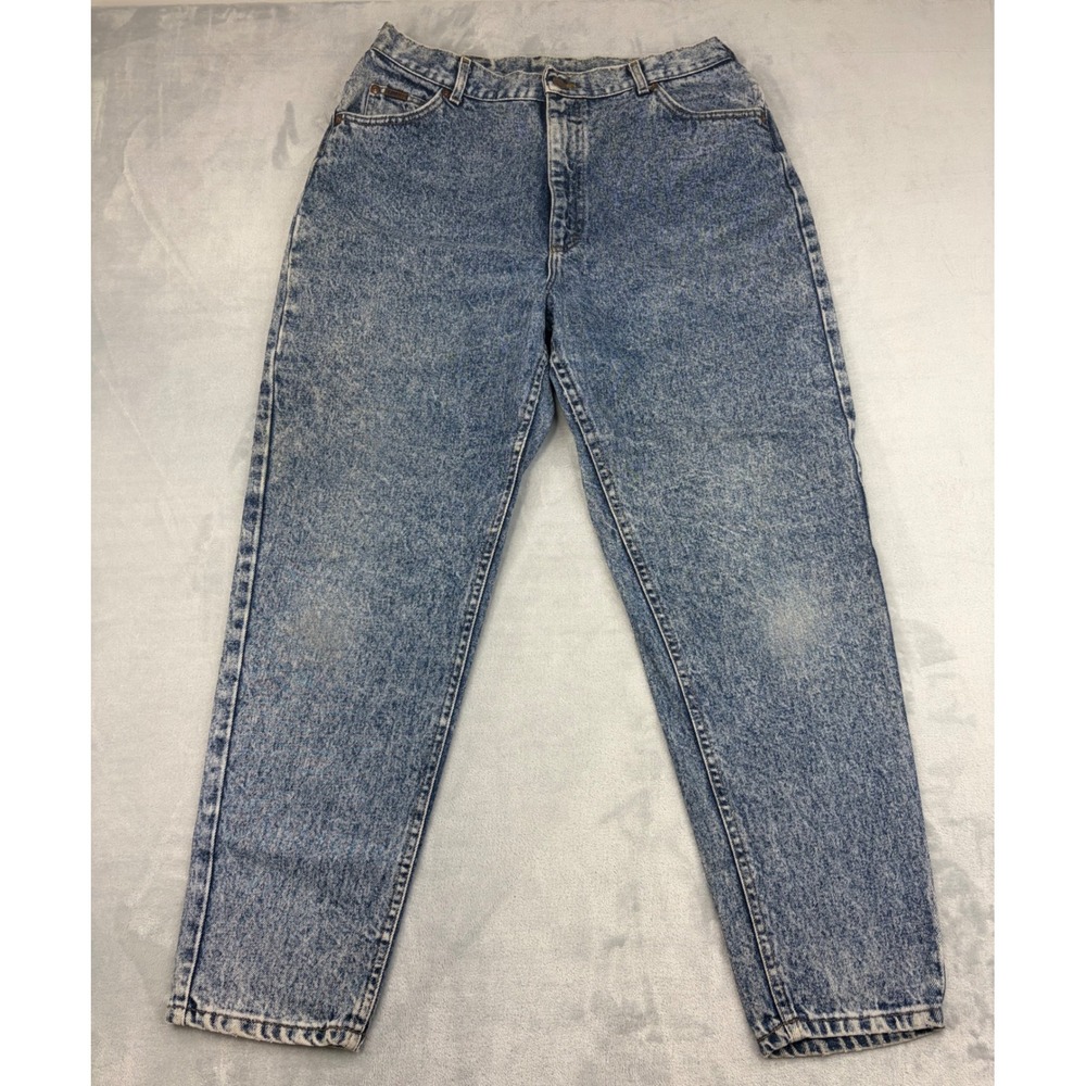 Vintage Lee Womens Jeans 31.5 x 28.5 Blue Acid Wash High Rise Tapered Leg Riders